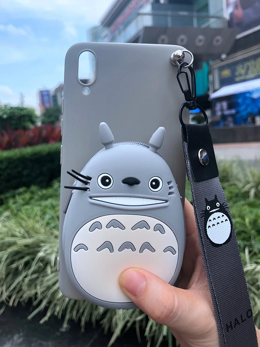 Totoro Wallet В мультипликационном стиле на молнии кошелек чехол для телефона для samsung Galaxy Note 8 9 S7 край S8 S9 S10 5G S10E J4 J6 J8 A6 A7 A8 плюс A9 мягкий чехол - Цвет: Totoro Wallet