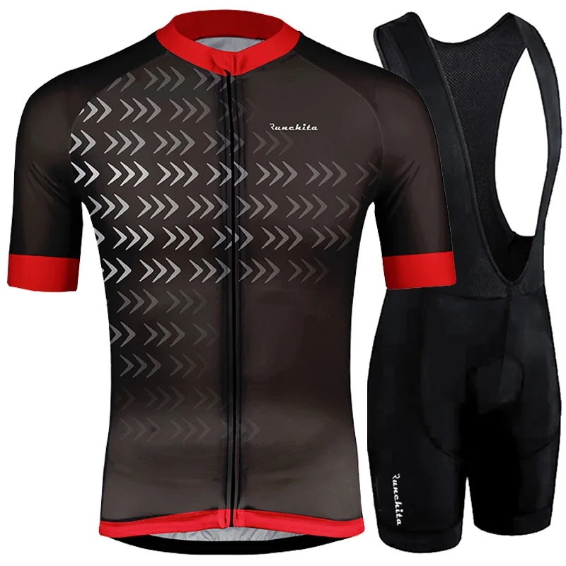 Мужская велосипедная футболка Ropa ciclismo 4D GEL Pad 2019 RUNCHITA Pro Team с коротким рукавом