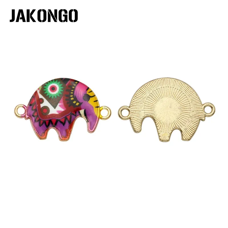 JAKONGO золотистый цвет Эмаль Красочный Слон соединитель для изготовления