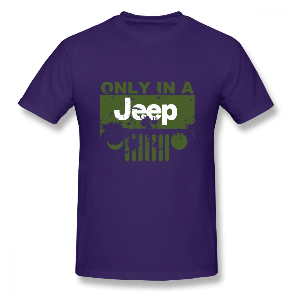 Мужская футболка только в джипе, футболка на заказ с изображением машины, пива, большие размеры, хлопок, футболки - Цвет: Фиолетовый