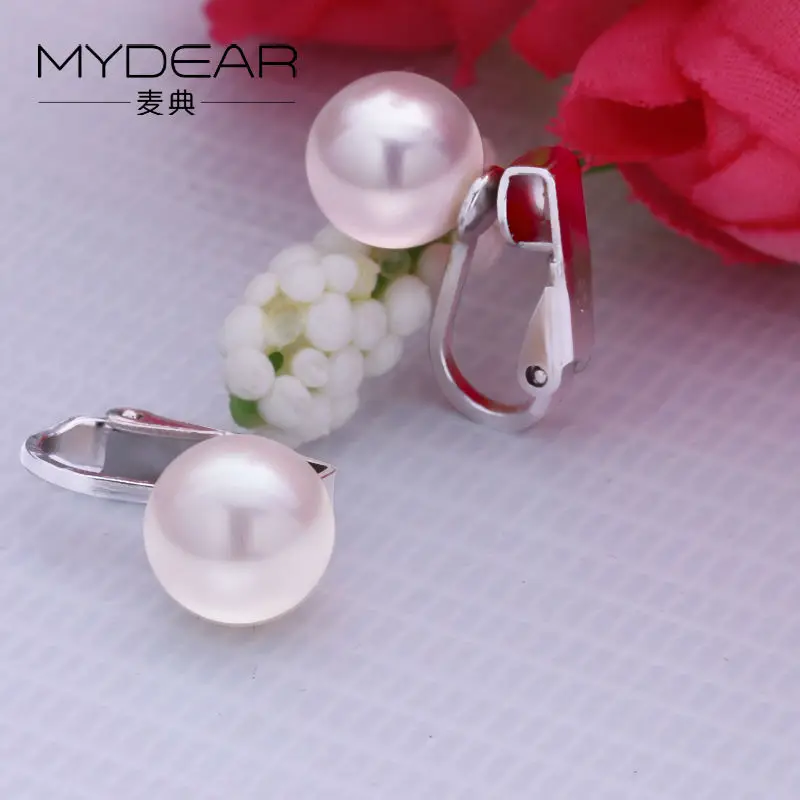 Mydear 2016 новые Для женщин Клипсы 100% натуральная 10-10.5 мм пресноводного жемчуга