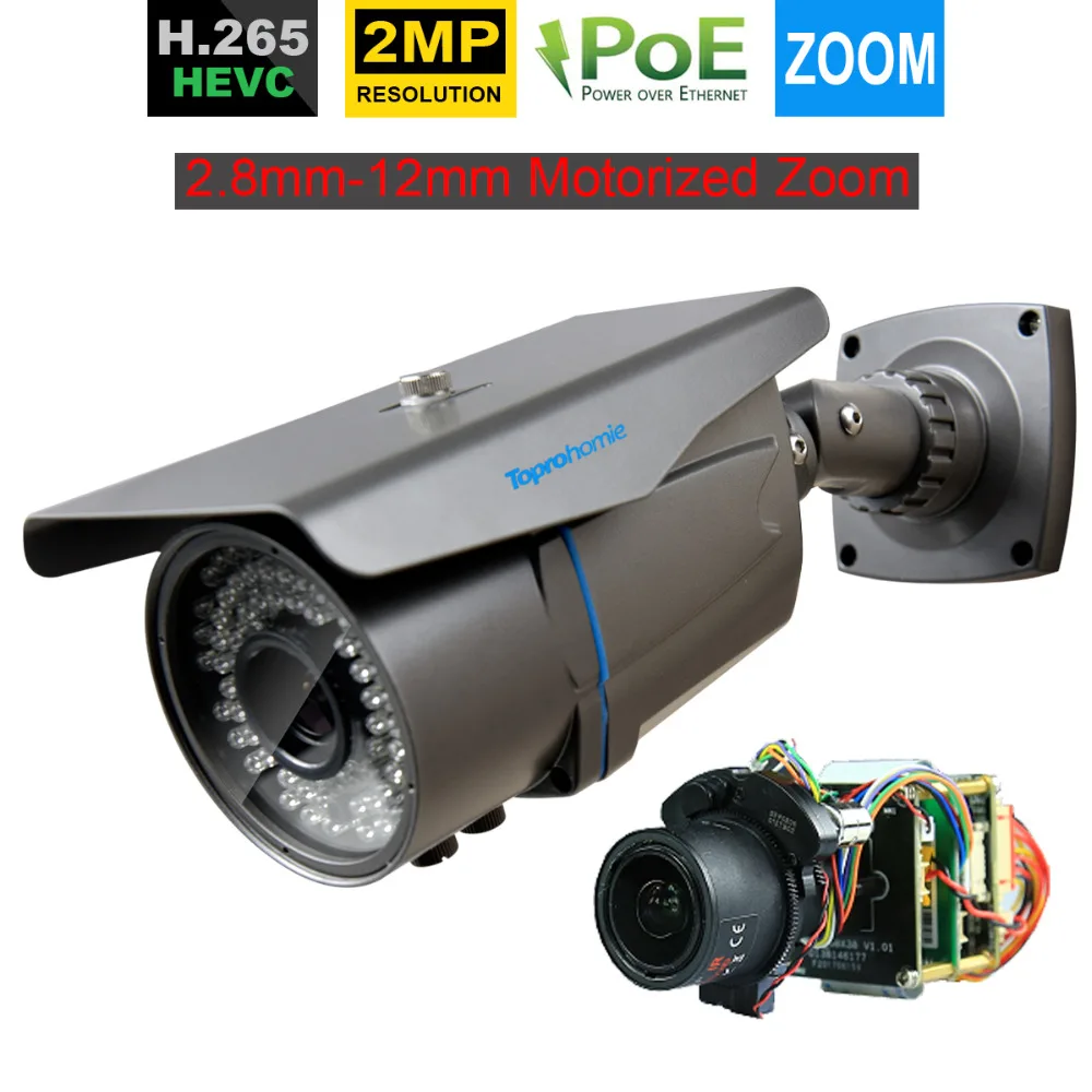 IP камера TOPROHOIME уличная Водонепроницаемая с автофокусом 2 МП HD 48 В 1080P 8 12 мм|Камеры