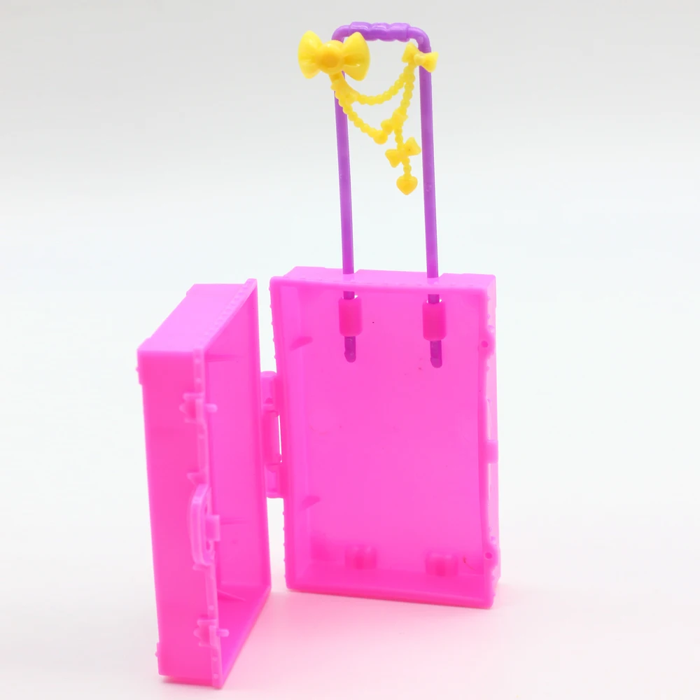 Детская игрушка, пластиковый 3D милый дорожный костюм, чехол для чемодана, чехол для чемодана, для куклы Барби, дом, подарок, игрушки, кукольный домик, мебель es003