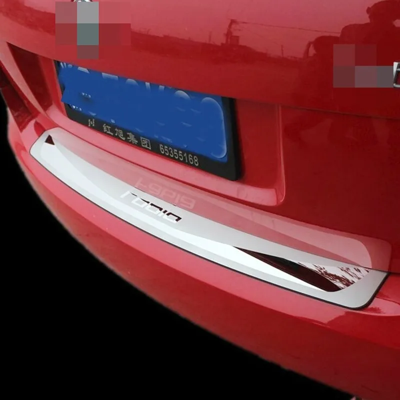 Задний бампер протектор задний багажник Накладка для Skoda Fabia 2007 2014 хэтчбек