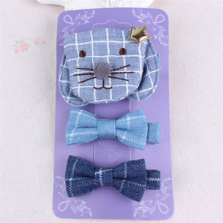 

Denim Bowknot girls kids bow hair clip pin hairpin barrette accessories for children hair ornaments headdress hairclip tiara New