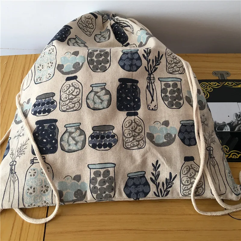 YILE хлопковый льняной рюкзак на шнурке для путешествий обувь сортированная сумка