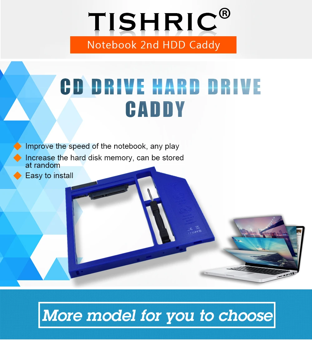 Пластик для ноутбука 9 мм 9,5 мм 2,5 ''SSD 2nd HDD Caddy 9,5 мм SATA 3,0 адаптер DVD жесткий диск чехол для драйвера корпус Optibay