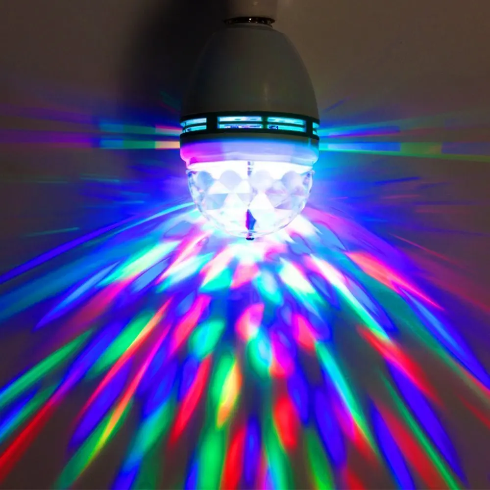 Светодиодсветодиодный цветная RGB-лампа Necen E27 с автоматическим вращением 220 В |