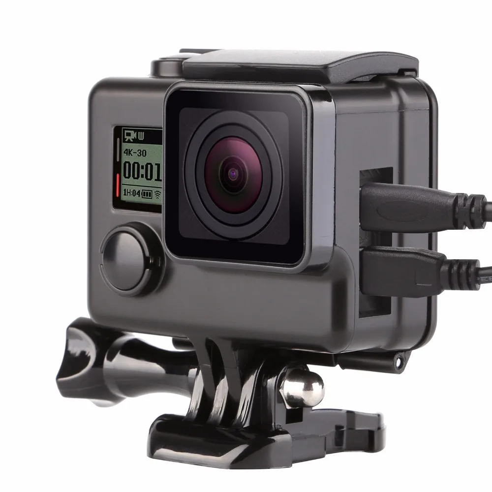 Черный сторона открыта защитный Корпус чехол для Gopro Hero 3 4 + черный серебристый