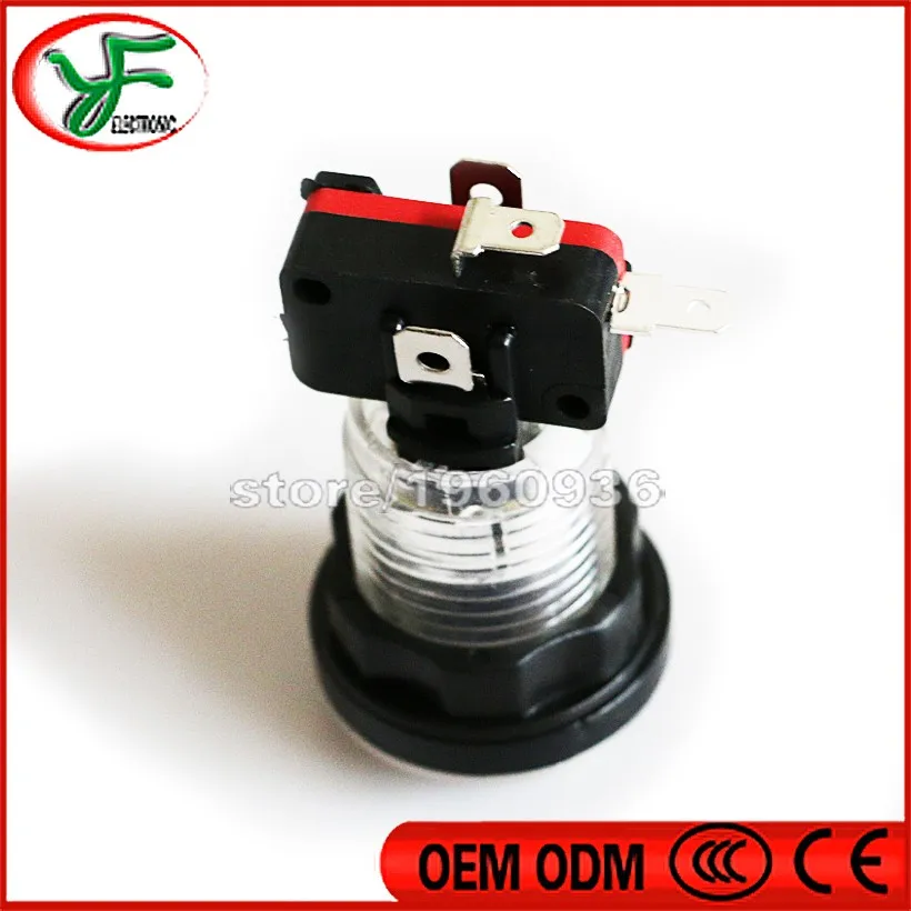 2 шт. прозрачная подсветка 1P 2P логотип светодиодный старт Аркады Кнопка с