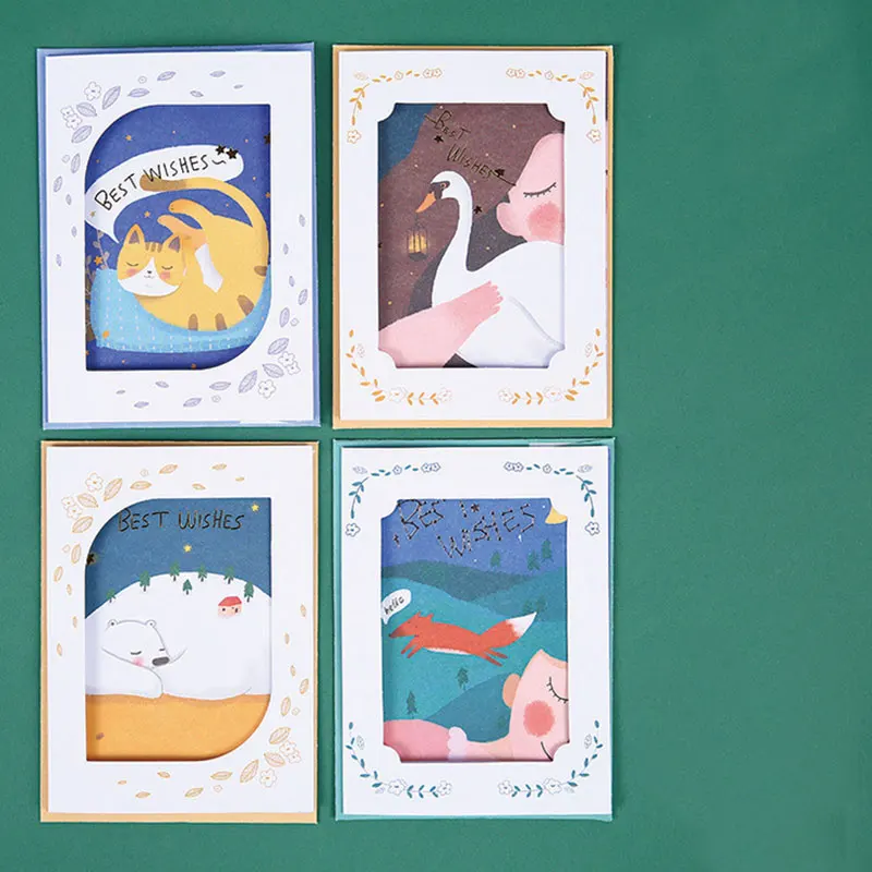 1 комплект креативный ручной нарисованный маленьким животным конверт для