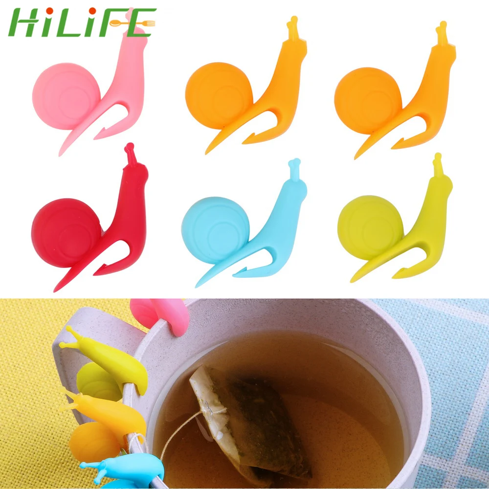 Милые силиконовые зажимы HILIFE в форме улитки держатель для чайных пакетиков