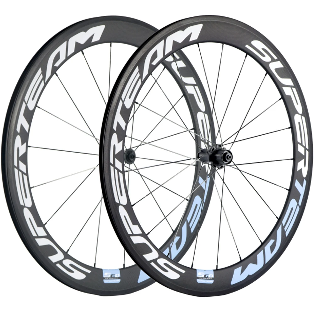 1 пара углеродных колес SUPERTEAM 60 мм для шоссейного велосипеда R7 Hub 3K Clincher карбоновые