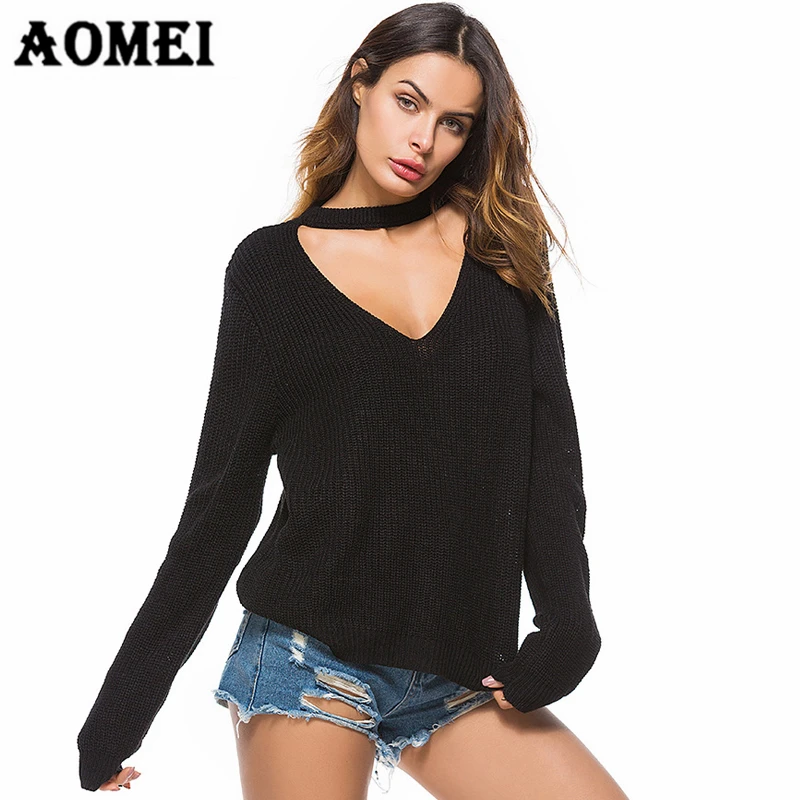 2019 Холтер с длинным рукавом серый вязаный свитер для женщин топы корректирующие