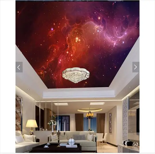 Настенные 3d обои на заказ фотообои с изображением неба и туманности фантазиями