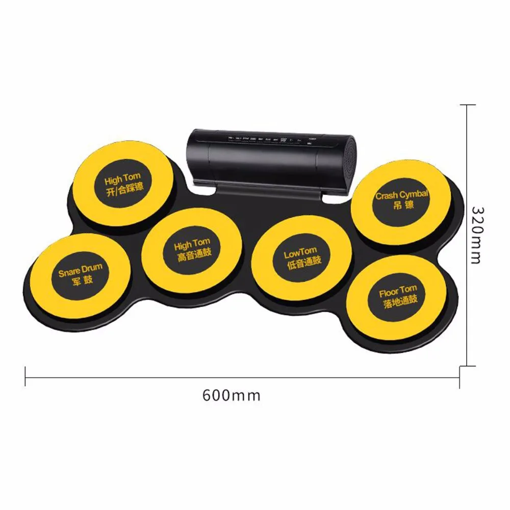 USB Портативный Roll Up силиконовая Электронные Ударные установки 6 кремния пэдов с
