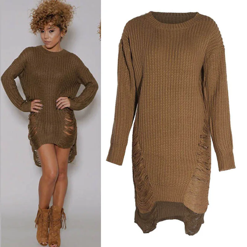 Женский свитер с длинным рукавом повседневный вязаный джемпер длинный весна |