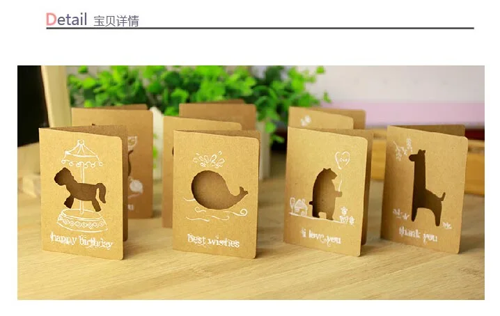 Бесплатная доставка! 1 партия = 80 шт.! Милые бумажные поздравительные карты ручной