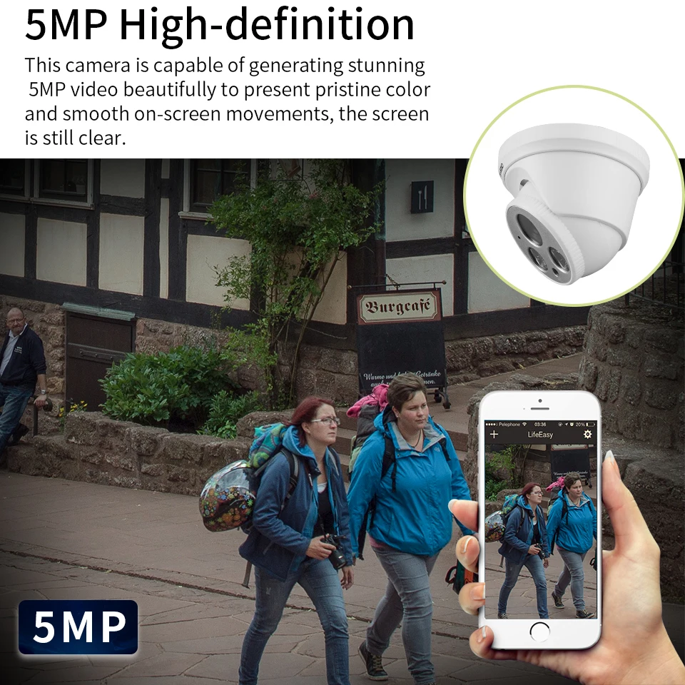 ZSVEDIO 5MP CCTV камера Пластиковый Купол HD встроенный аудио poe безопасности Пуля Plug And