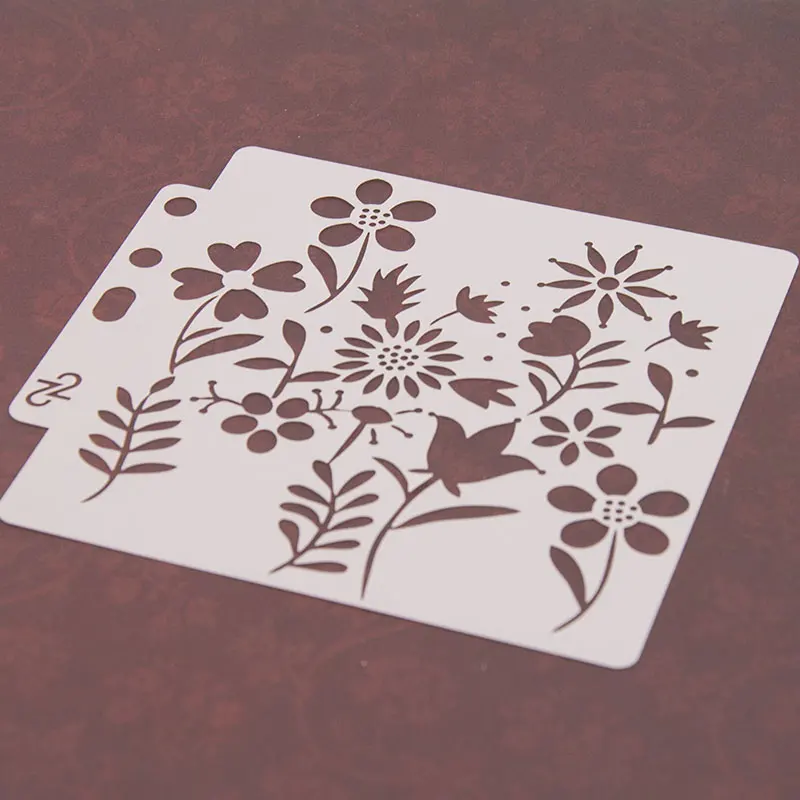 Новинка трафареты с цветочным рисунком 13 см настенная живопись фотография