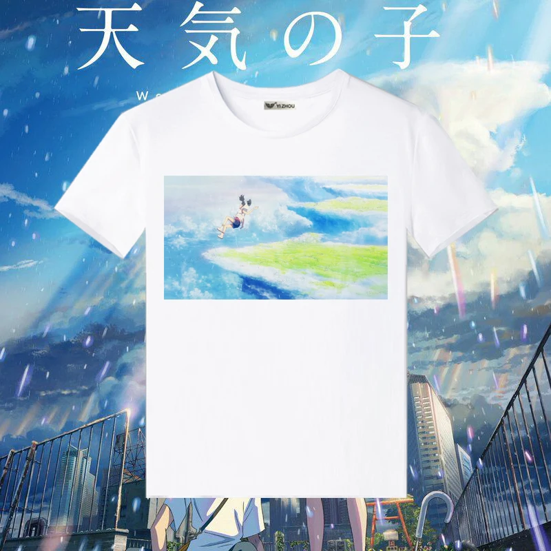 Футболка для косплея Tenkinoko Weathering With You летняя футболка в стиле аниме топ с