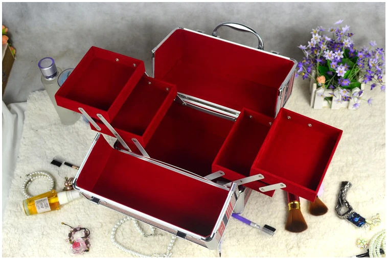 2014 stylish flag pattern design aluminum cosmetic case easy-carrying makeup box on sale | Багаж и сумки