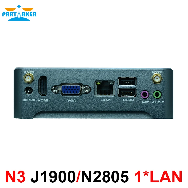 Мини ПК Windows 10 Intel J1900 безвентиляторный мини компьютер 2 Lan HTPC ТВ приставка Nano Industrial