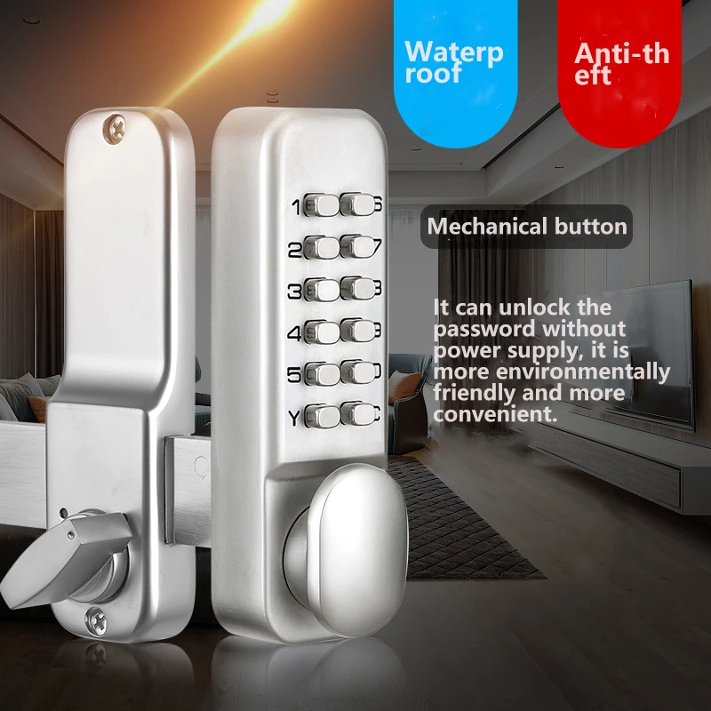 Mechanical Password Door Lock For Home Office Bedroom Furniture Door Locks Security Electronic Induction Password Key Dual Use