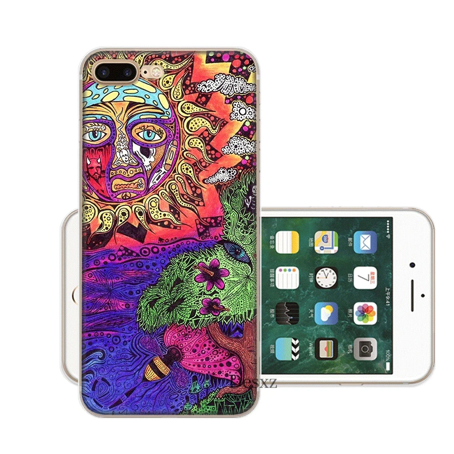 Mobile Phone Case for iPhone 11 Pro XR X XS Max 6 6S 7 8 Plus 5 5S SE Cover Hippy Hippie Psychedelic Art Shell Protection |