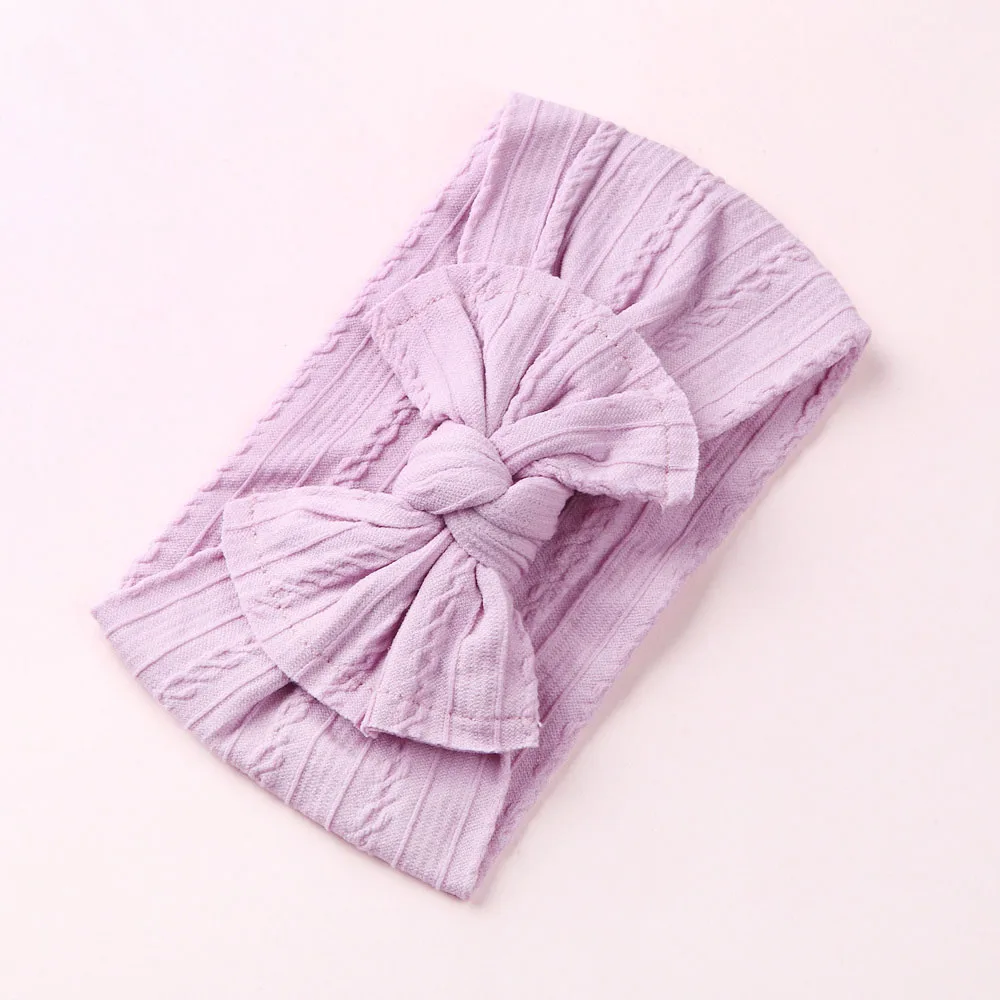 Sytle 2-Violet Бантик бант из нейлона повязки на голову, один размер подходит для большинства Широкий Бант из нейлона тюрбан повязка на голову мягкий тюрбан, аксессуары для волос для маленьких девочек - Цвет: Sytle 2-Violet