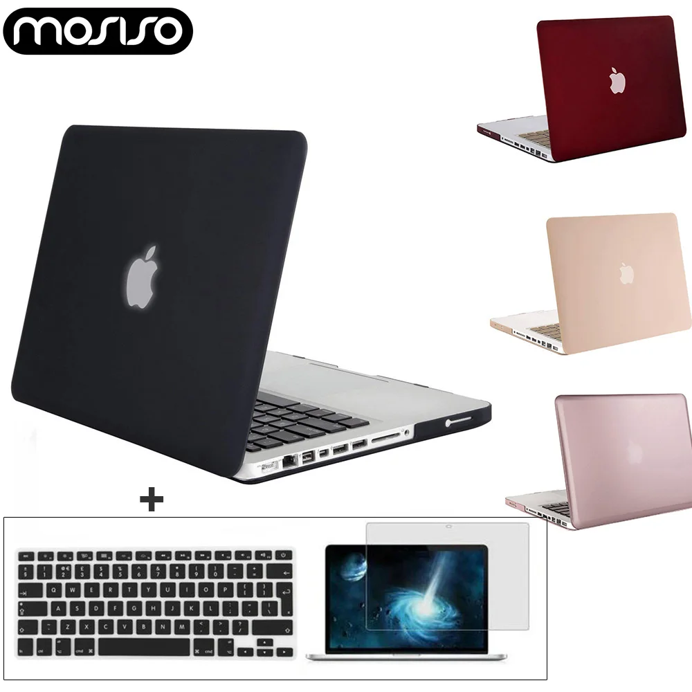 

MOSISO Laptop Plastic Matte Carry Case Cover for Macbook Pro 13 CD Drive A1278 Year 2008-2012+Silicone KB Cover+Screen Protector