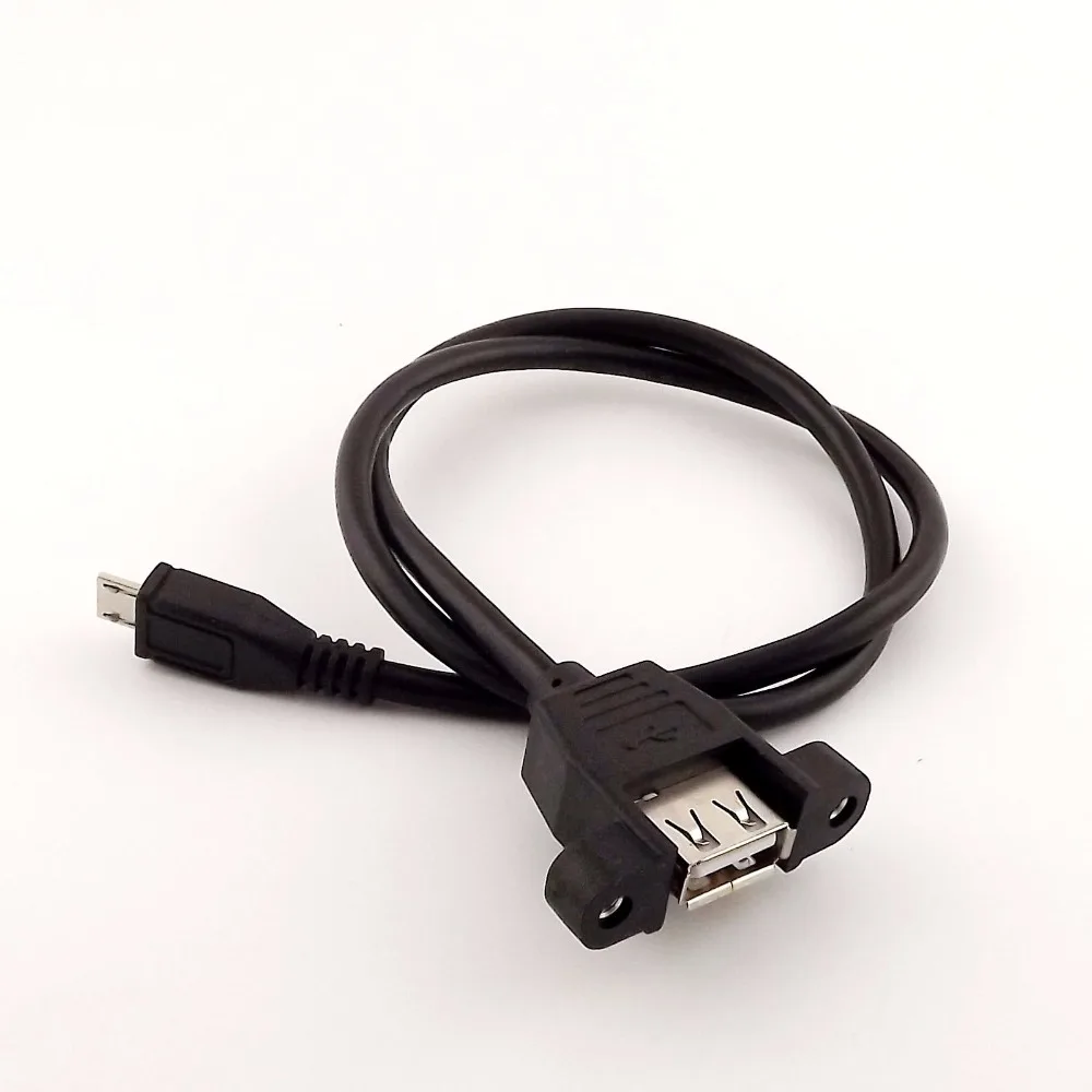 1 шт. USB 2 0 A гнездо панель крепление к Micro 5 Pin Мужской Кабель-адаптер для передачи