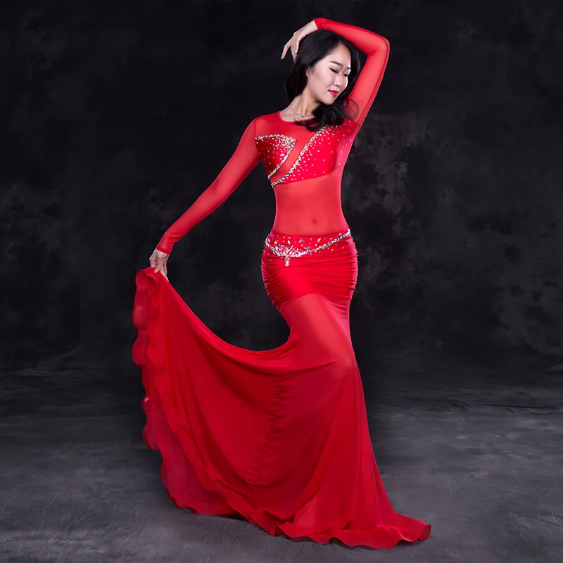 Женский костюм для восточного танца живота Клубное сценическое цельное платье с