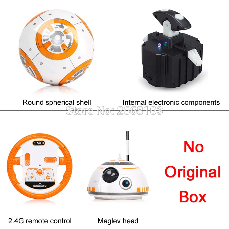 Звездные войны RC обновленный дроид со звуковым BB-8 мяч 2,4G пульт дистанционного управления BB 8 Интеллектуальный робот экшн-фигурка игрушки для детей модель - Цвет: No original box