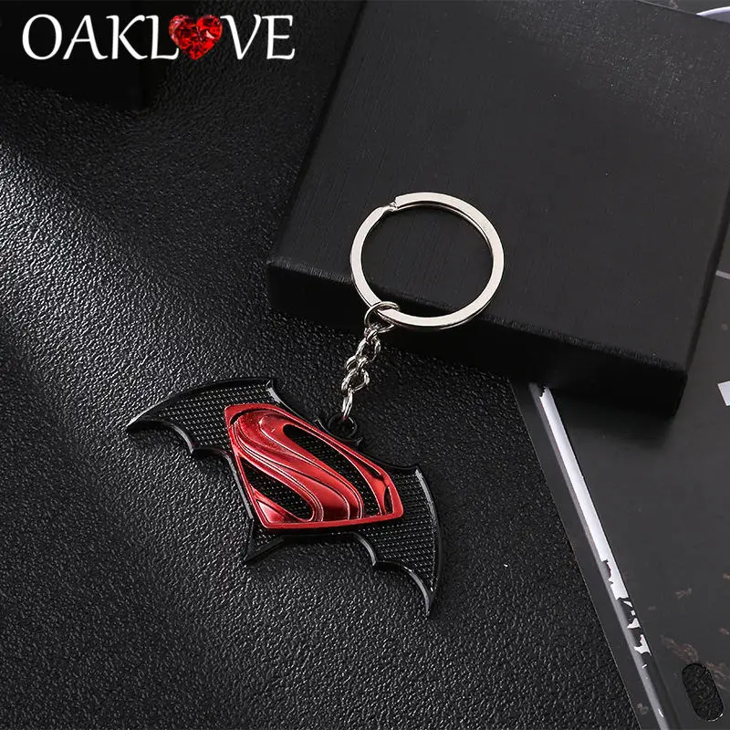 Красный/оранжевый цвет Супермен S логотип металлический брелок Мстители Черный