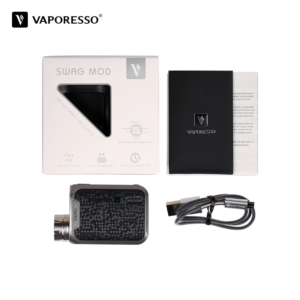 Оригинальный 80 Вт Vaporesso Swag TC бокс мод с Berserker V1.5 Mini MTL RTA Vape Tank No18650 Omni 2 0 чипсет VT VW Box |