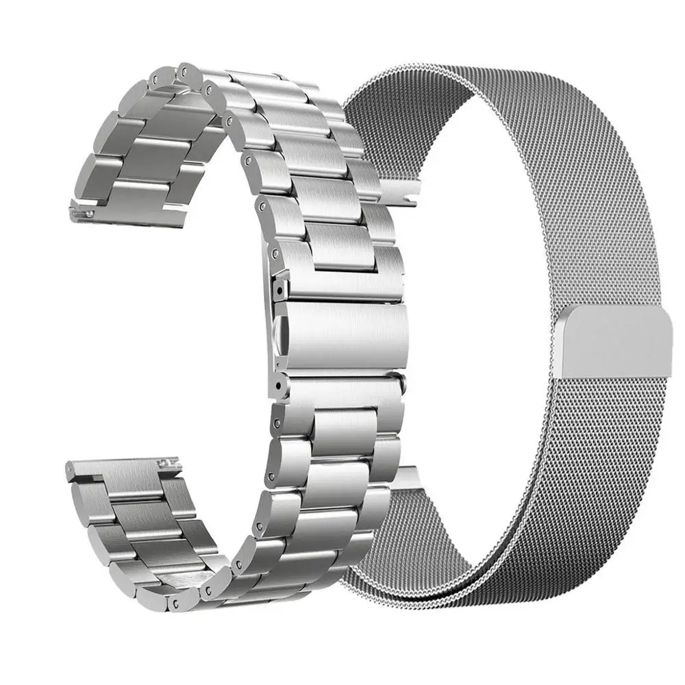 Silver Silver Миланская Петля из нержавеющей стали ремешок для часов 22 мм для Xiaomi Huami Amazfit Pace/Stratos 2 2S ремешок для часов металлический браслет - Цвет ремешка: Silver Silver