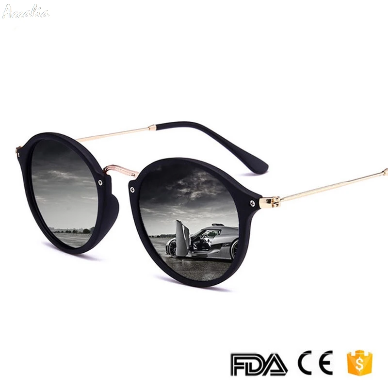 2018 новое поступление круглые солнцезащитные очки в стиле ретро розовый Для