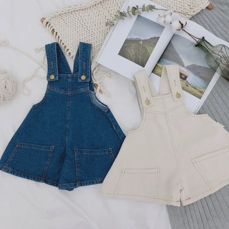 Весенняя одежа для малышей одежда девочек детские комбинезоны свободные джинсы