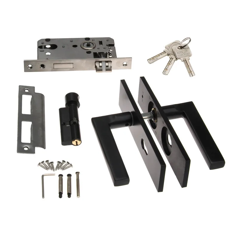 Черный сплошной пространство Алюминий немой механический Сплит комнатный замок