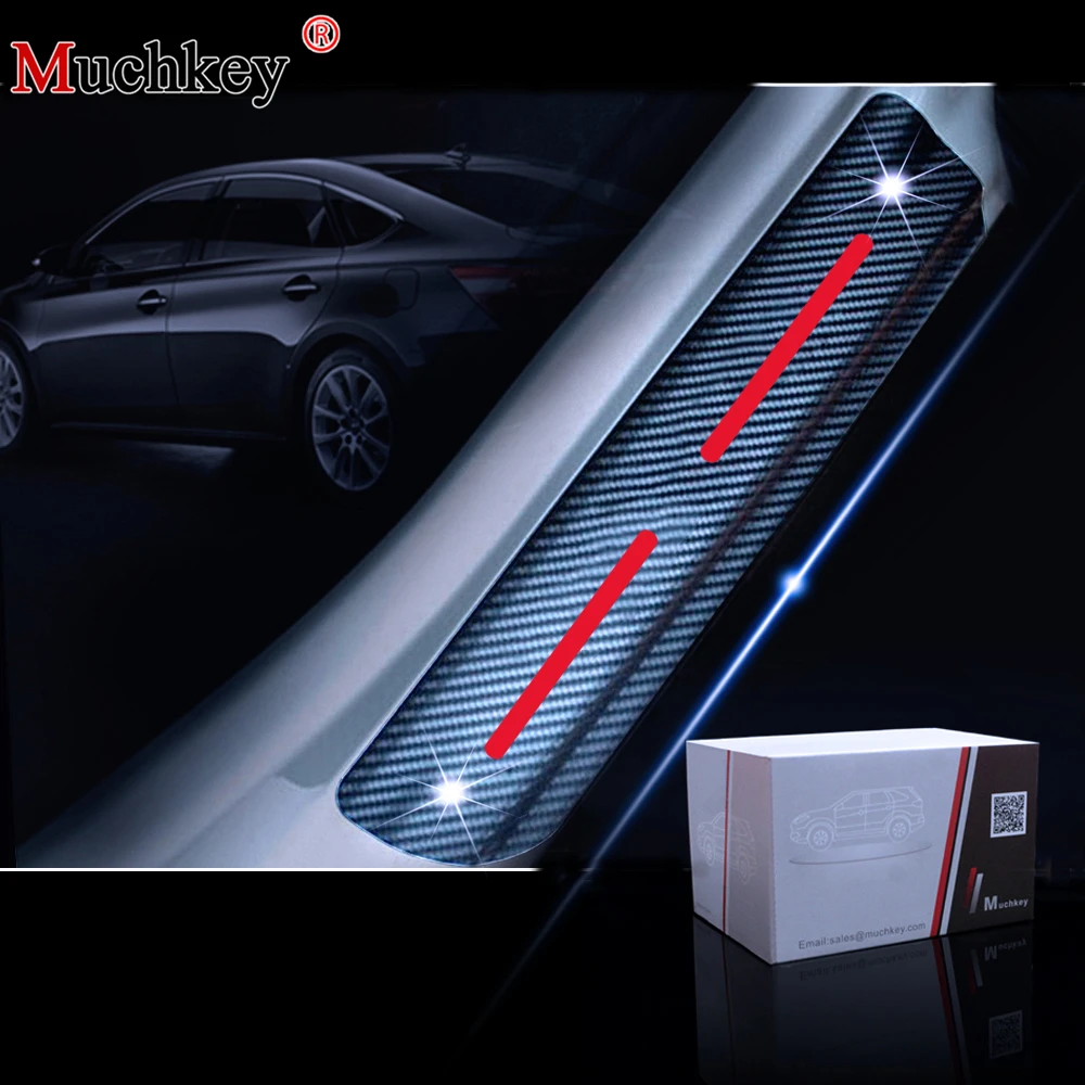 

For Honda Ridgeline 2006 To 2014 4D Carbon Fiber Vinyl Sticker Car Door Sill Scuff Plate Stickers Auto Accessories 4Pcs