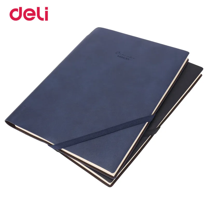 

Deli 2017 Fashion Stationary Business Pen notebooks for students Creative High Quality blue black Notebook rope bookmark a diaty