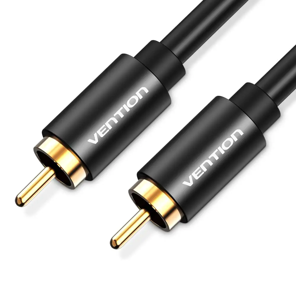 Аудиокабель RCA Vention 1 м 5 2 со штекером на штекер металлический коаксиальный кабель