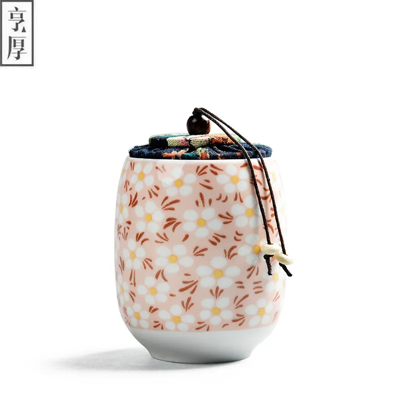 Чай банки ручная роспись Керамика сахар кофе Caddy хранения фарфор элементы
