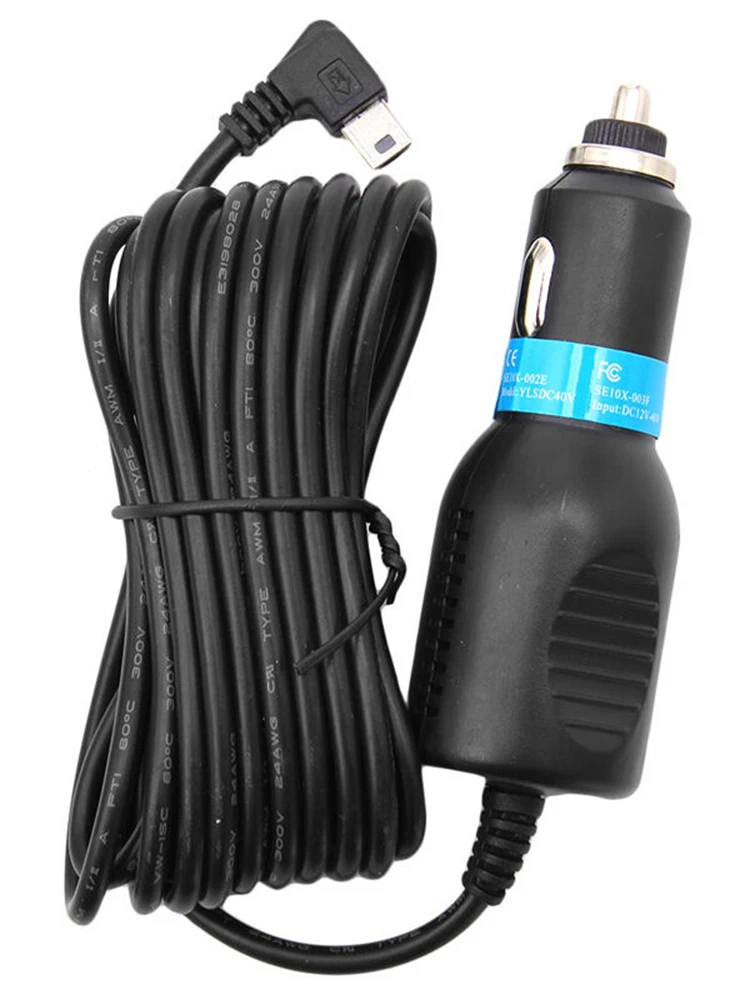 DC 12-24V Автомобильное зарядное устройство 1,2 m DC 5V 2000mA мини USB Автомобильное зарядное устройство адаптер кабель шнур для Автомобильная камера GPS рекордер вход