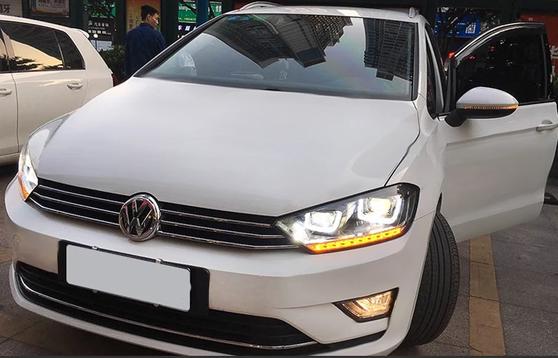 Светодиодная передняя фара для vw golf Sportsvan 2016 2017 2018 drl поворотный сигнал H7|Фара авто