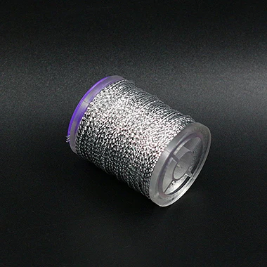 silver Горячее предложение, 12 цветов, 1 Катушка, круглая мишура, блестящая металлическая нить, миниатюрный шнур из майлара, синтетическая Chironomid Braid - Цвет: silver