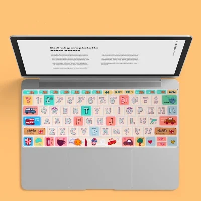 006 Супер Kawaii крышка клавиатуры для Apple MacBook Pro 13 без сенсорной панели A1708 12 дюймов мягкая клавиатура наклейки Защита от пыли и воды - Цвет: 006