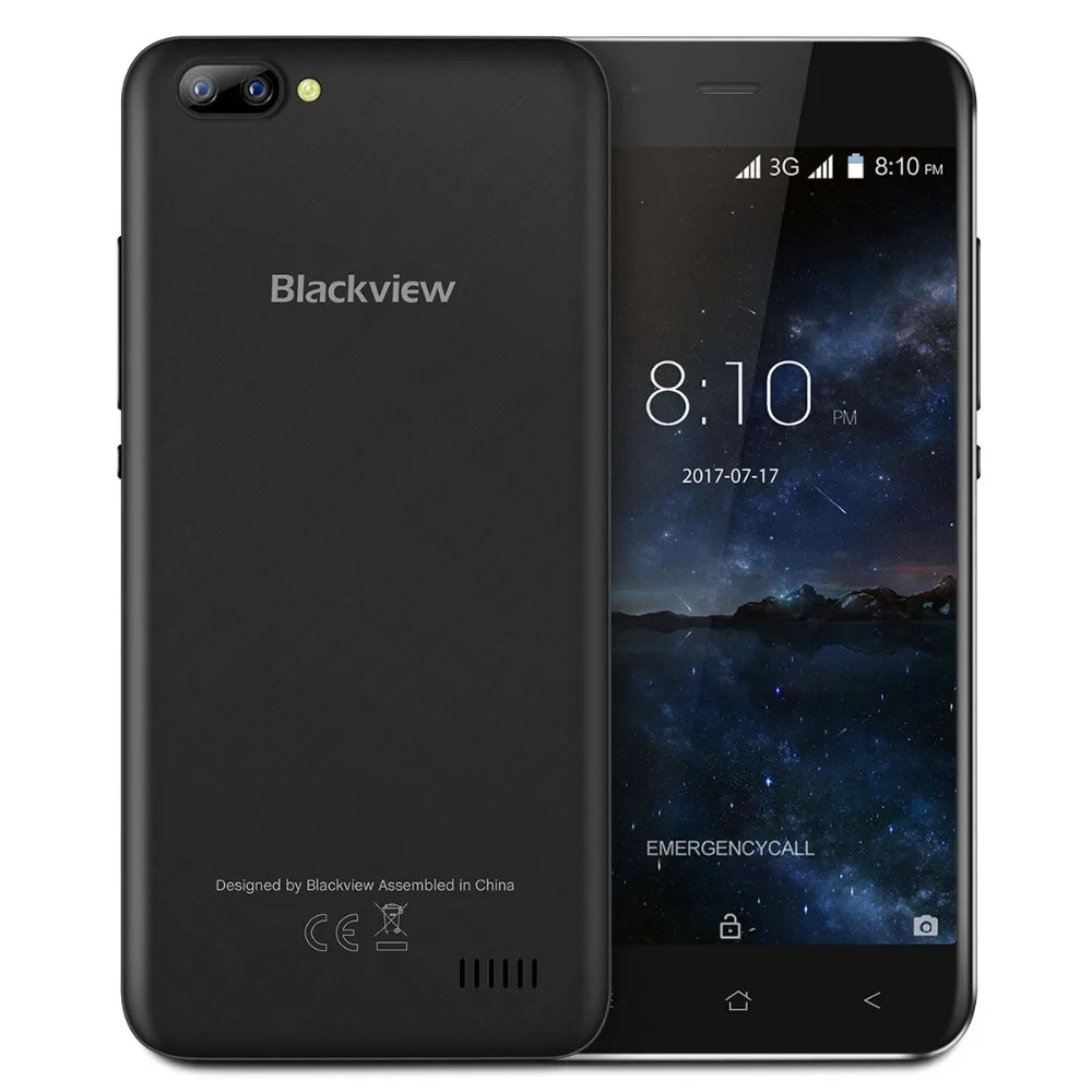Оригинальный смартфон Blackview A7 Android 7 0 две камеры заднего вида MT6580A четыре ядра 5