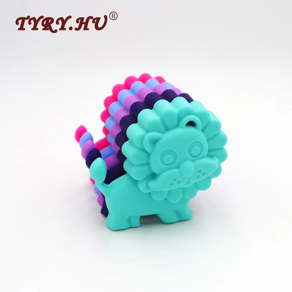 TYRY.HU 25 шт. многоцветный Силиконовый кулон в форме льва без бисфенола|teether baby|baby